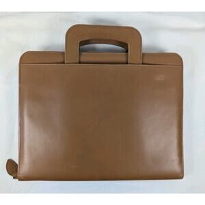 Day-timer Caramel Leather Letter Size Organizer Folio With Handles